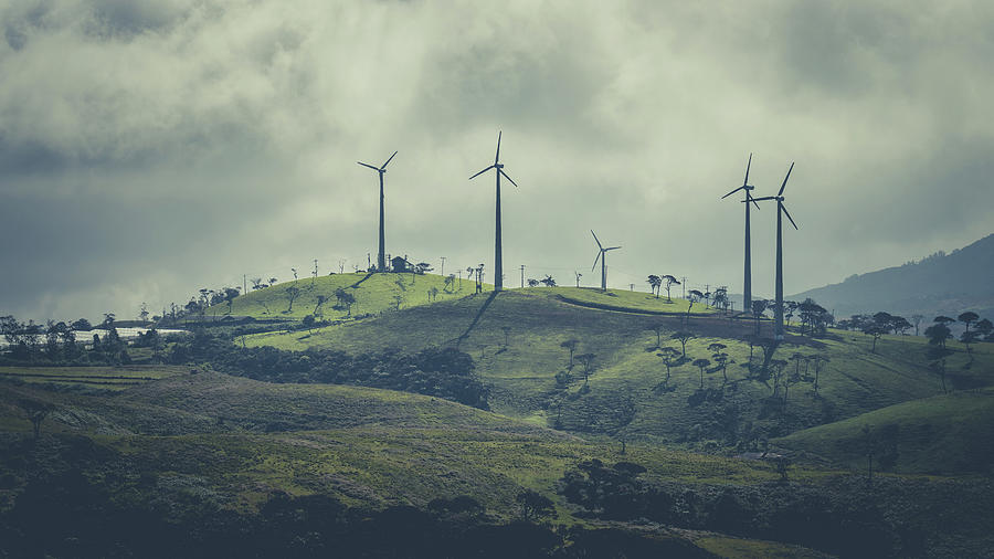 Beautiful view of wind turbines near Nuwara eliya, Sri Lanka Photograph ...