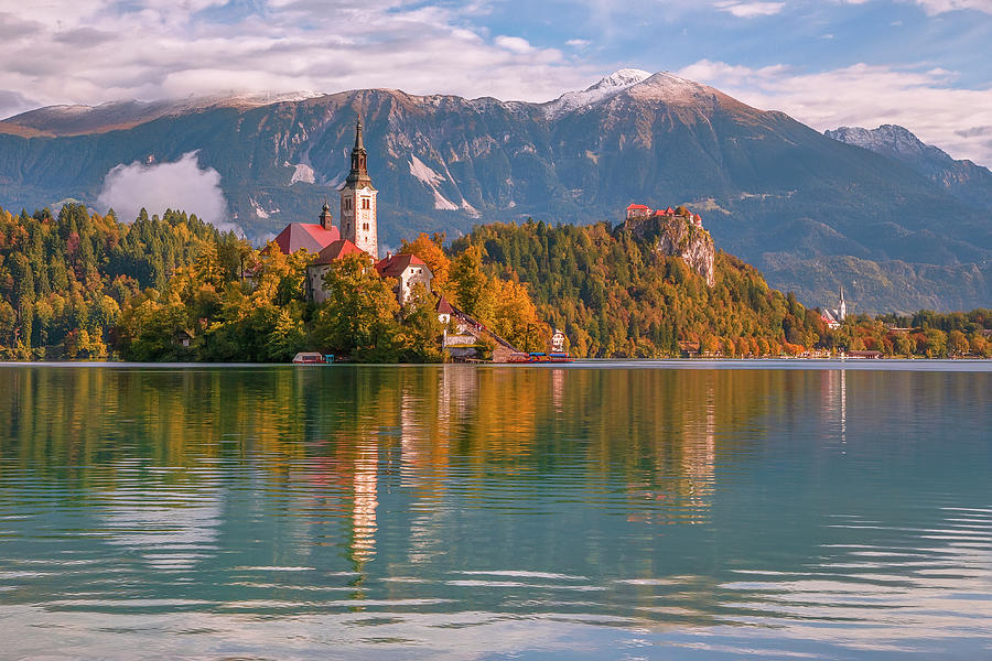 Beautiful view to Lake Bled, the most famous Slovenian lake and ...