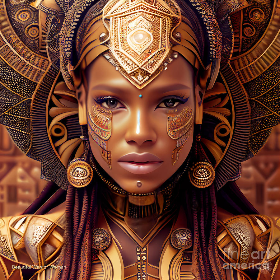 Beautiful Warrior Woman Digital Art by Chahe Chuwa - Fine Art America