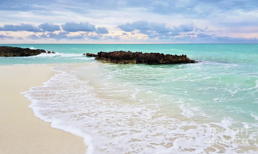 Beautiful wavy turquoise beach at cayo Santa Maria, Cuba Photograph by Mendelex Photography