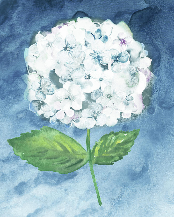Beautiful White Hydrangea Flower Watercolor Painting Painting by Irina Sztukowski