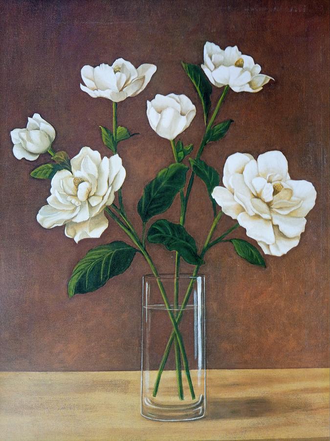 Flower Painting - Beautiful white Rose flowers by Jafeth Moiane