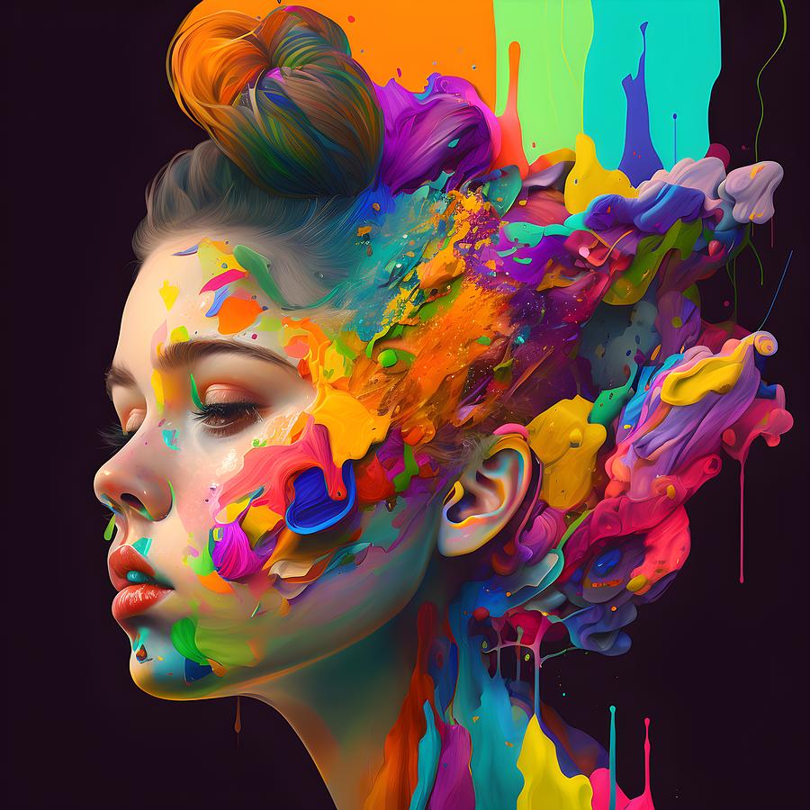 Beautiful woman creative drawing Digital Art by Sunny Daye - Fine Art ...