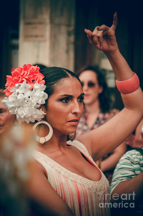 Beautiful Woman Dancing Sevillanas Photograph