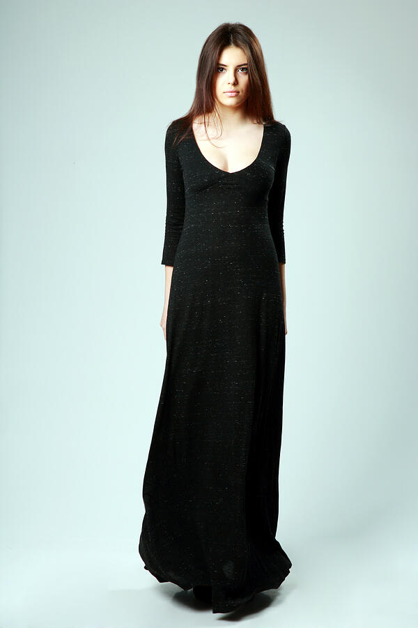 Beautiful Woman In Long Black Dress Photograph by DeanDrobot