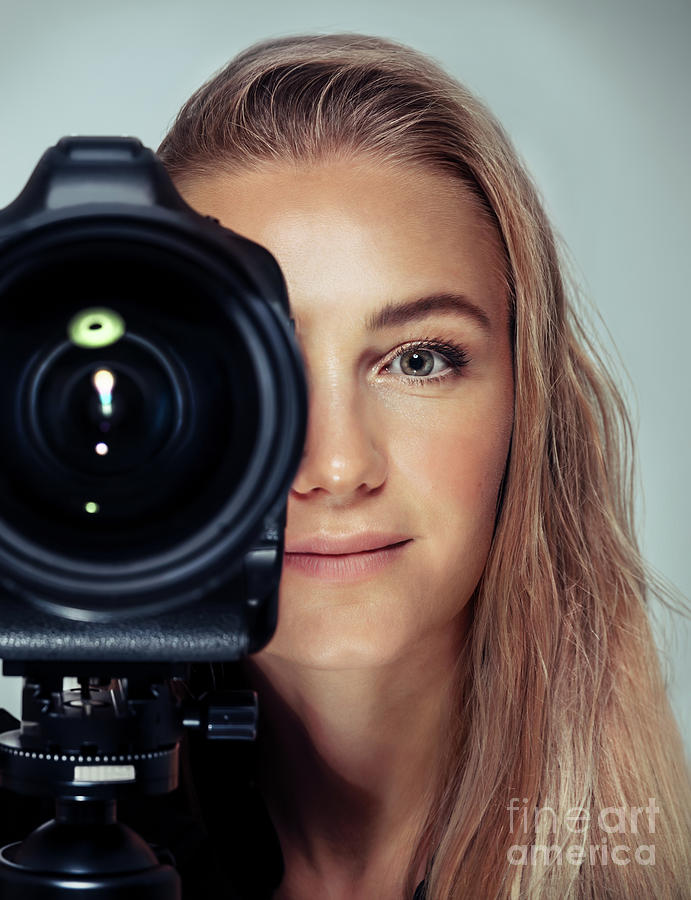 Beautiful Woman With Camera Photograph By Anna Om Pixels