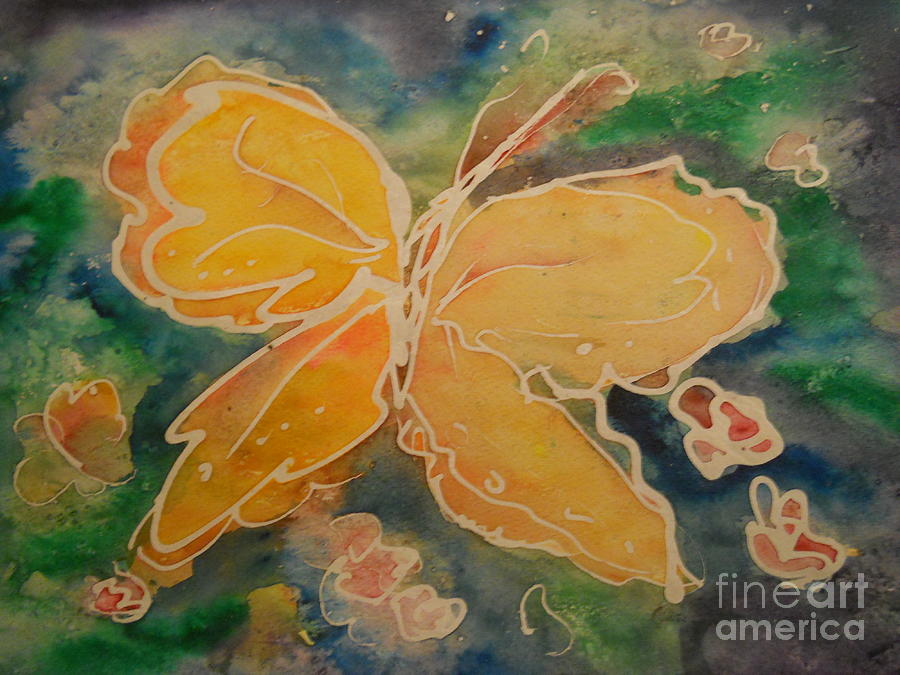 Beautiful Yellow Butterfly Watercolor Painting by M c Sturman