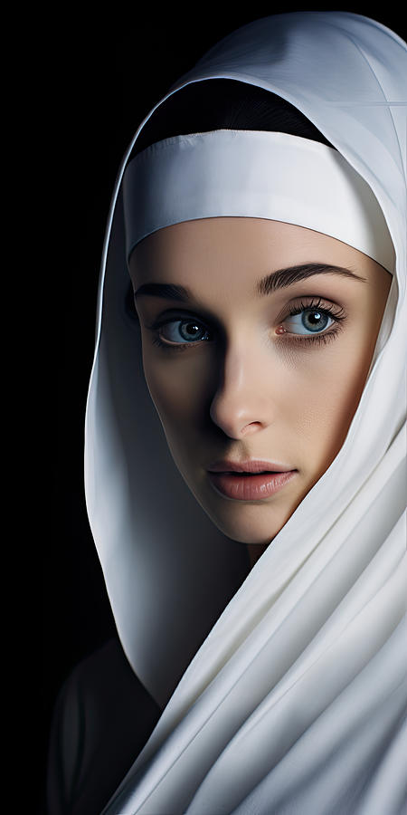 Portrait Photograph - Beautiness of a Nun by My Head Cinema
