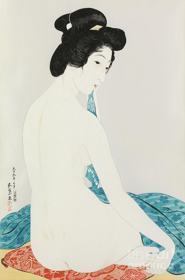 Beauty after the Bath Painting by Goyo Hashiguchi