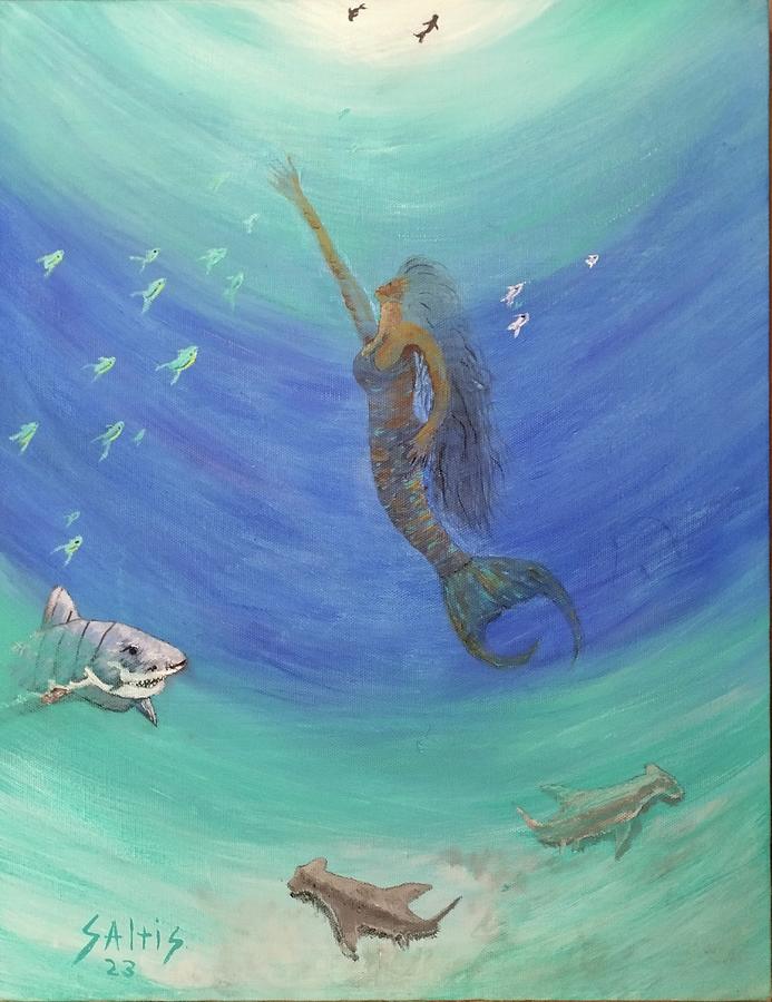 Beauty and Dangers of the Deep Painting by Jim Saltis
