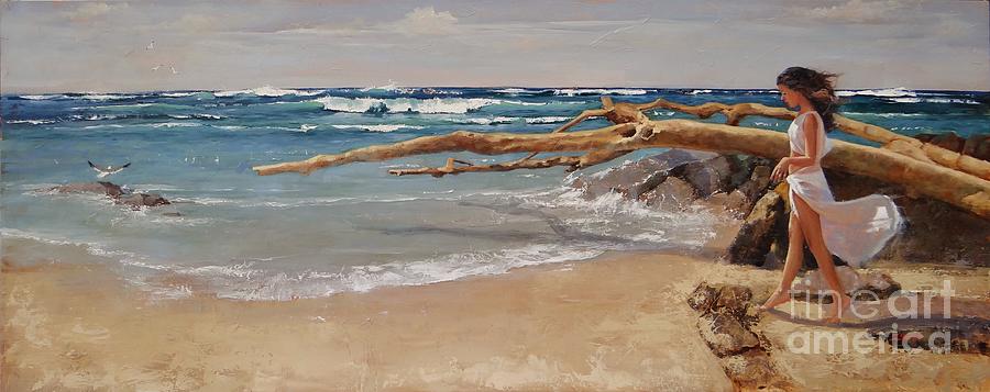 Beauty and the Beach Painting by Laura Lee Zanghetti