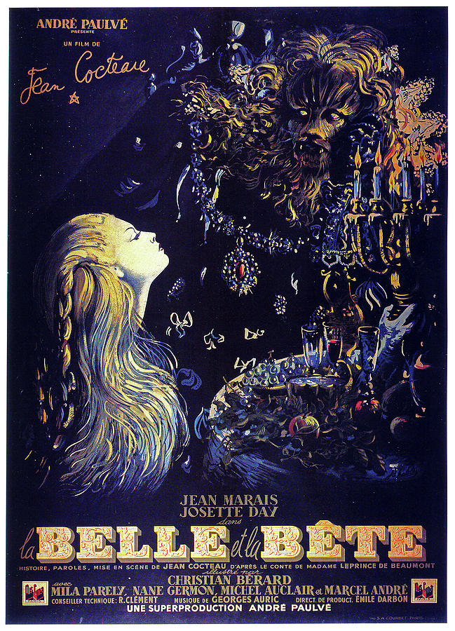 Beauty and the Beast,-b 1946 - art by Jean-Denis Malcles Mixed Media by Movie World Posters