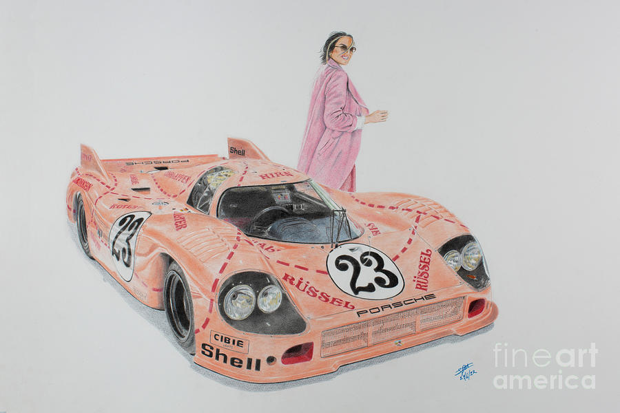 Beauty and the beast - Pink pig 917 Drawing by Lorenzo Benetton