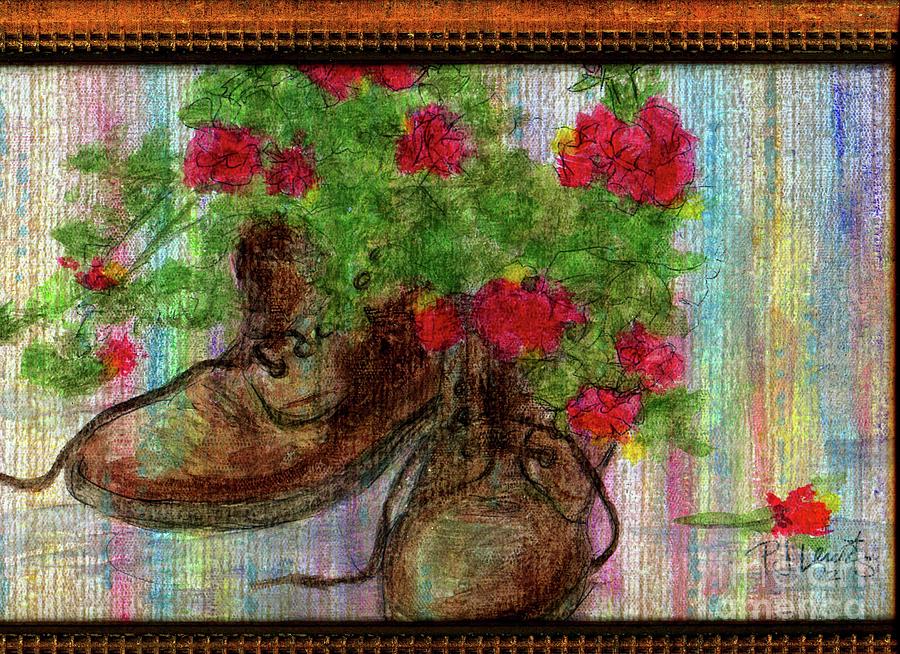 Shoes Painting - Beauty and the Boots by PJ Lewis