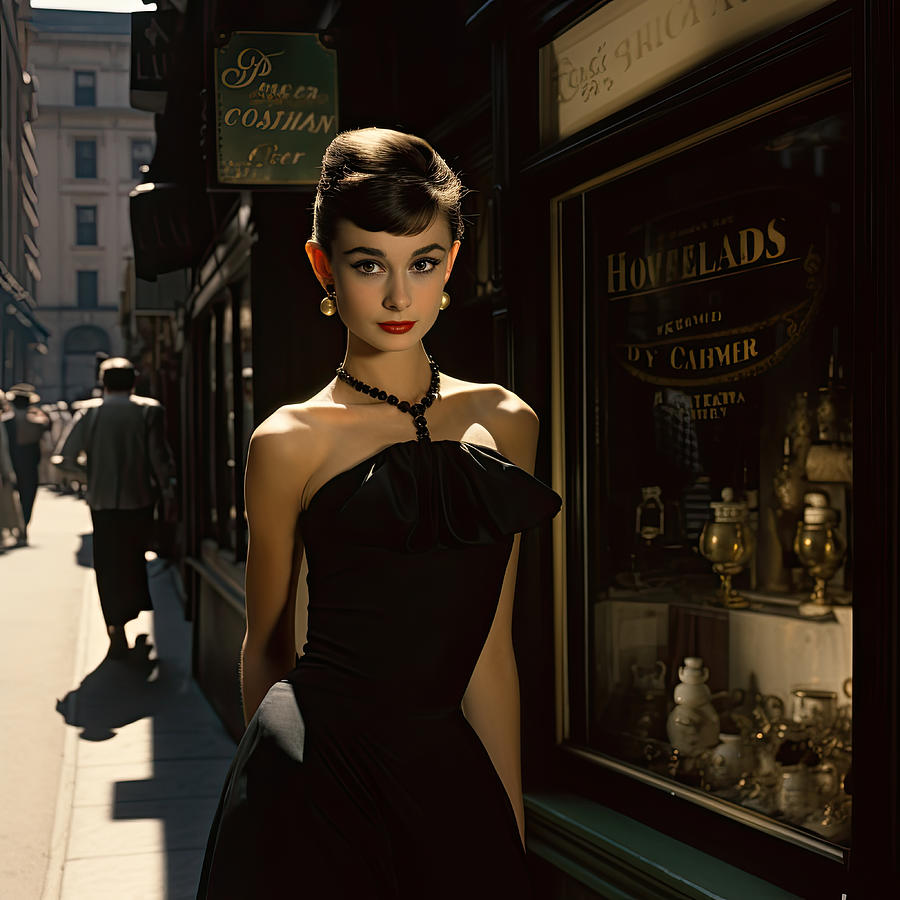 Audrey Hepburn Digital Art - Beauty before the store by My Head Cinema