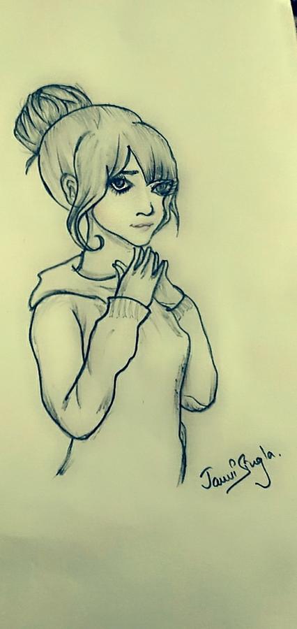 Cute girl  Pencil sketch  PeakD