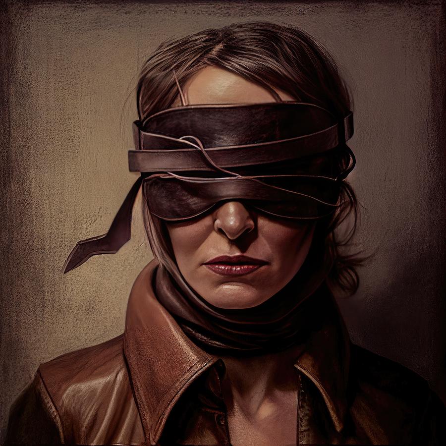 Portrait Painting - Beauty in Leather No.7 by My Head Cinema