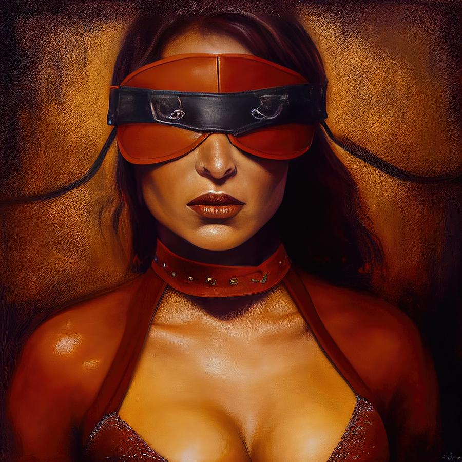 Portrait Painting - Beauty in Leather No.8 by My Head Cinema