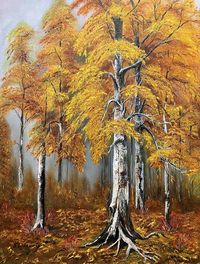 Fall Painting - Beauty in Letting  Go by Sharon Duguay