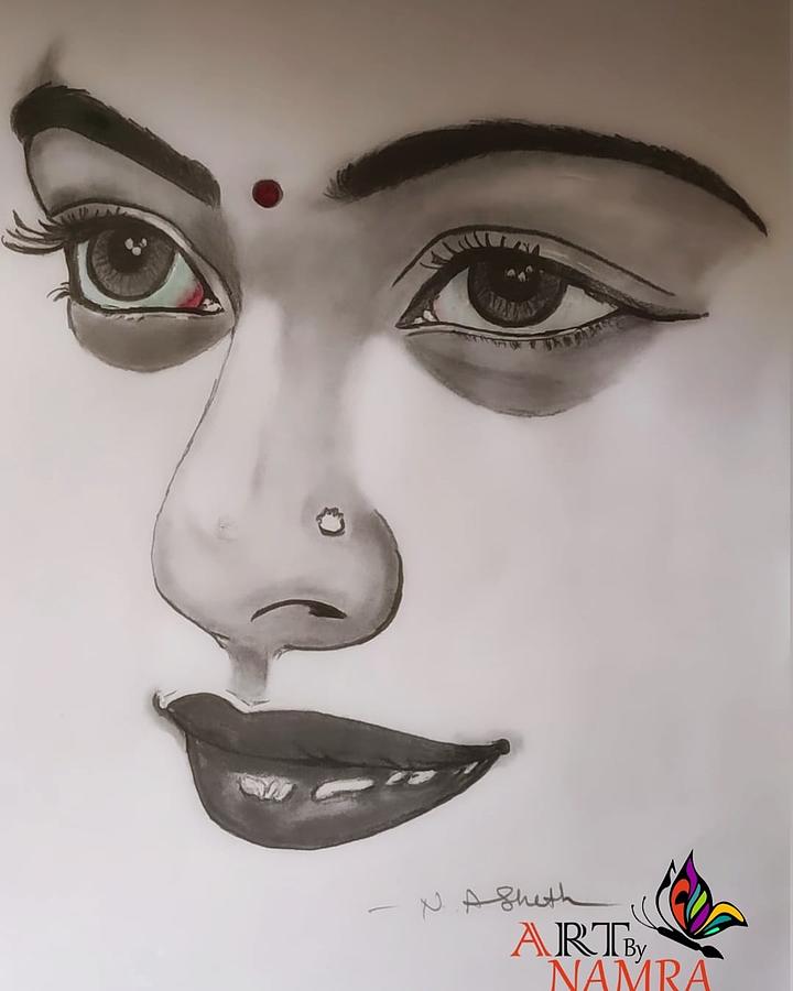 Beauty Drawing by Namra Sheth - Fine Art America