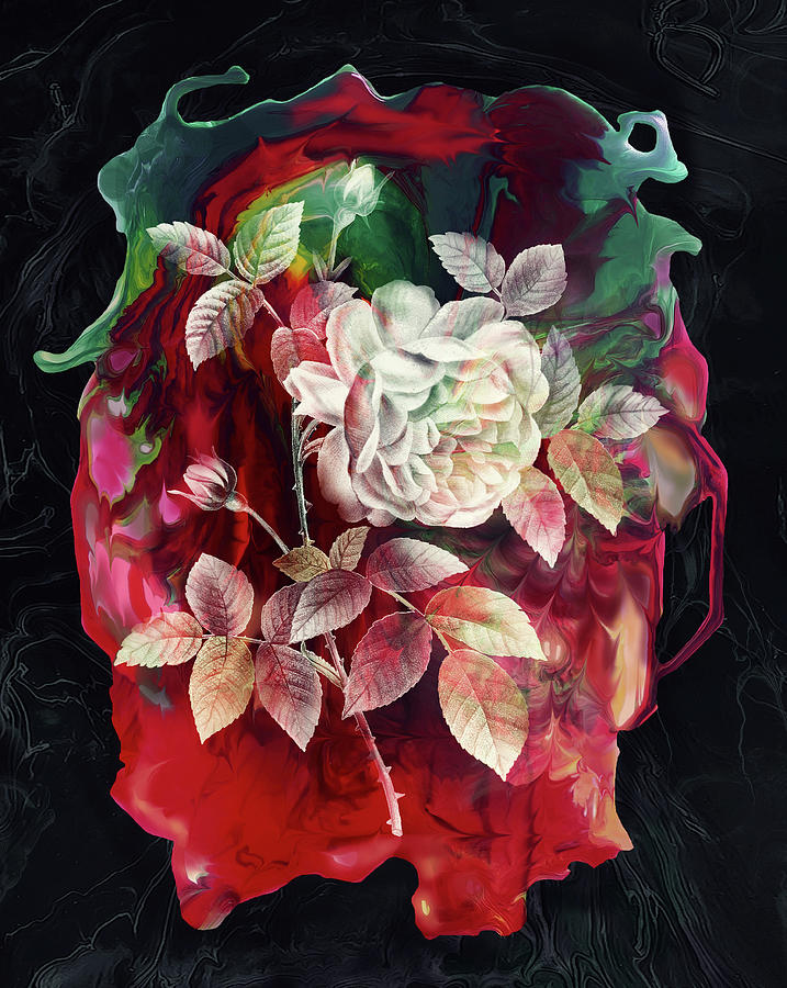 Unique Digital Art - Beauty of a ROSE by Grace Iradian