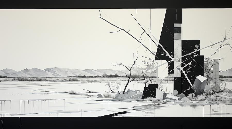 Beauty of Simplicity - Black and White Landscape Art for the Minimalist Painting by Lourry Legarde