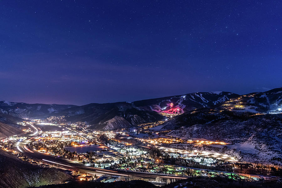 Beaver Creek Fireworks Over The Town Of Avon, Colorado Photograph by
