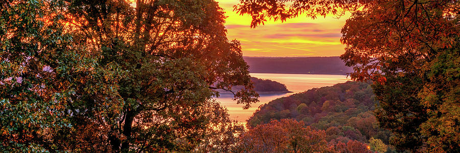 Beaver Lake Arkansas Autumn Panorama Photograph by Gregory Ballos