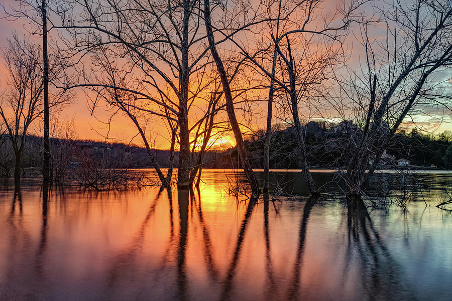 Beaver Lake Photograph - Beaver Lake Highway 12 Sunset by Gregory Ballos