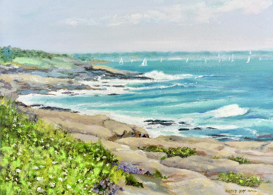 Beavertail Light Coast Jamestown RI Painting by Patty Kay Hall