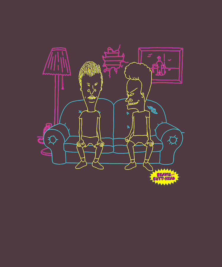 Beavis And Butthead Neon Graphic Beavis And Tapestry - Textile By Mary ...