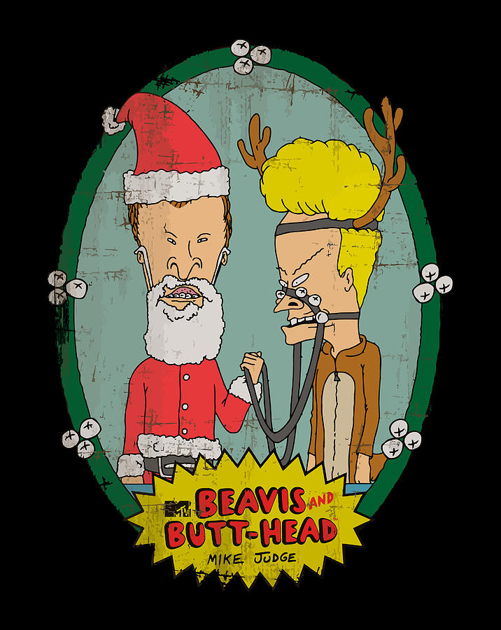 Beavis And Butthead Santa Reindeer Christmas Digital Art by Sue Mei Koh