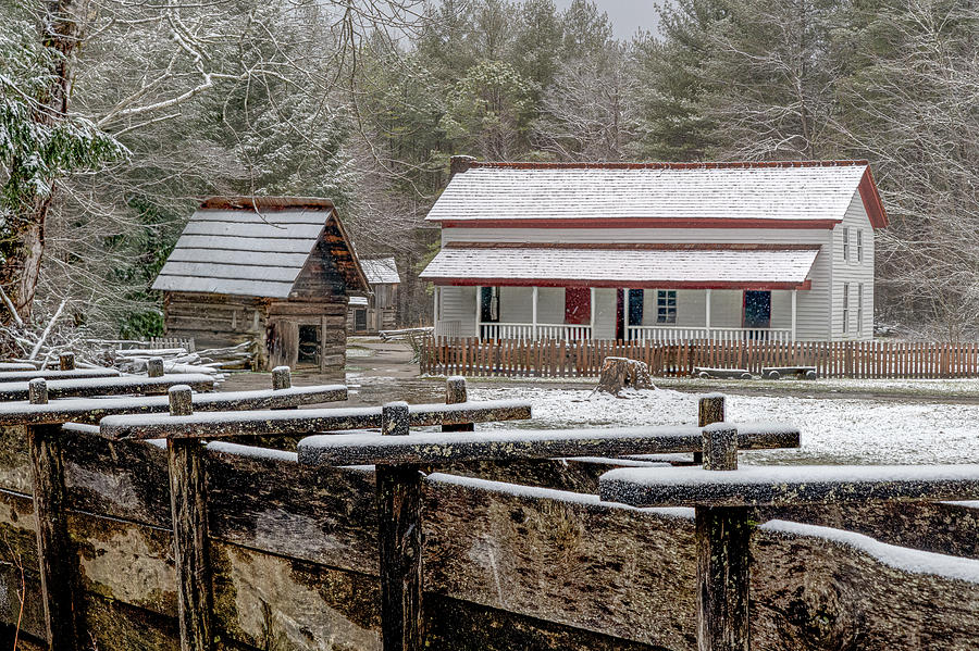 Becky Cable House in Snow Photograph by Douglas Wielfaert