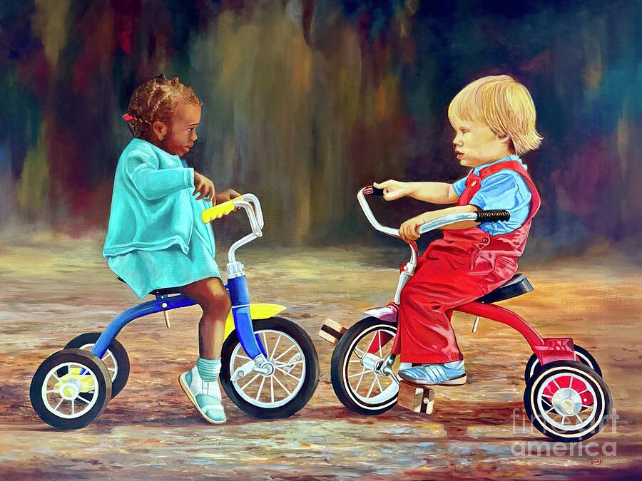 Becoming Friends Painting by AnnaJo Vahle