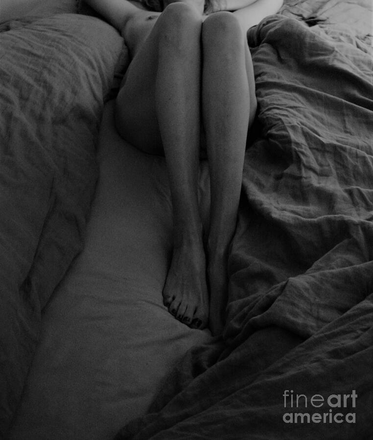 Black And White Photograph - Bed Legs and More by Michael Butkovich