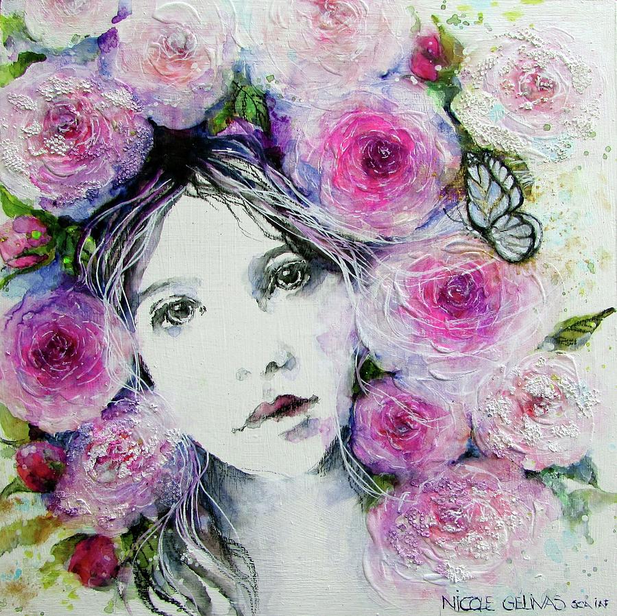 Bed of roses Painting by Nicole Gelinas