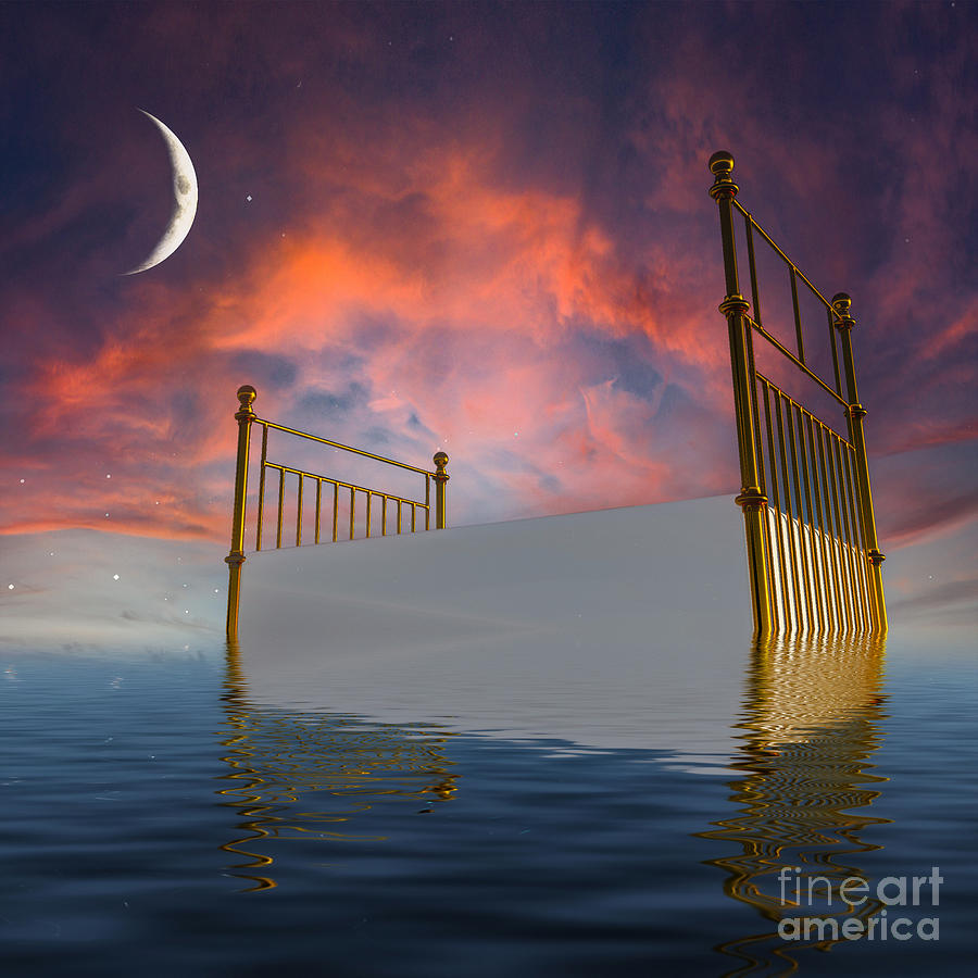 Bed outside under the stars Digital Art by Bruce Rolff