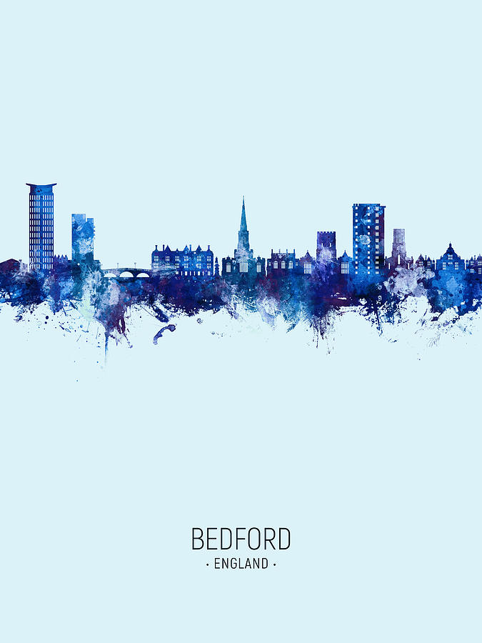 Bedford England Skyline #00 Digital Art by Michael Tompsett