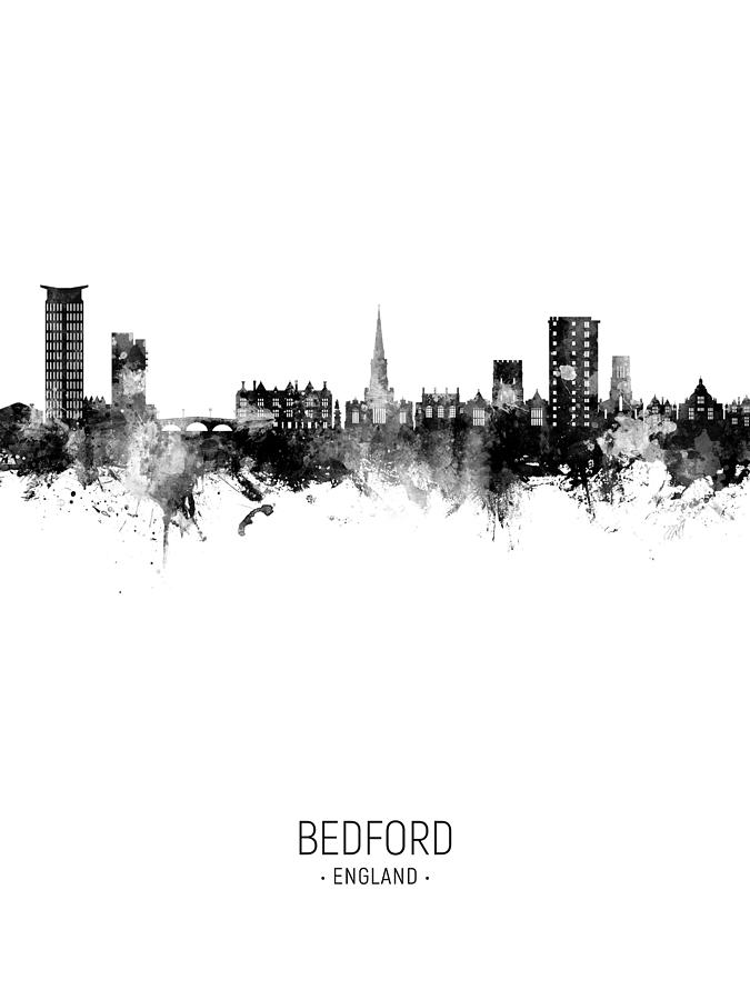 Bedford England Skyline #02 Digital Art by Michael Tompsett
