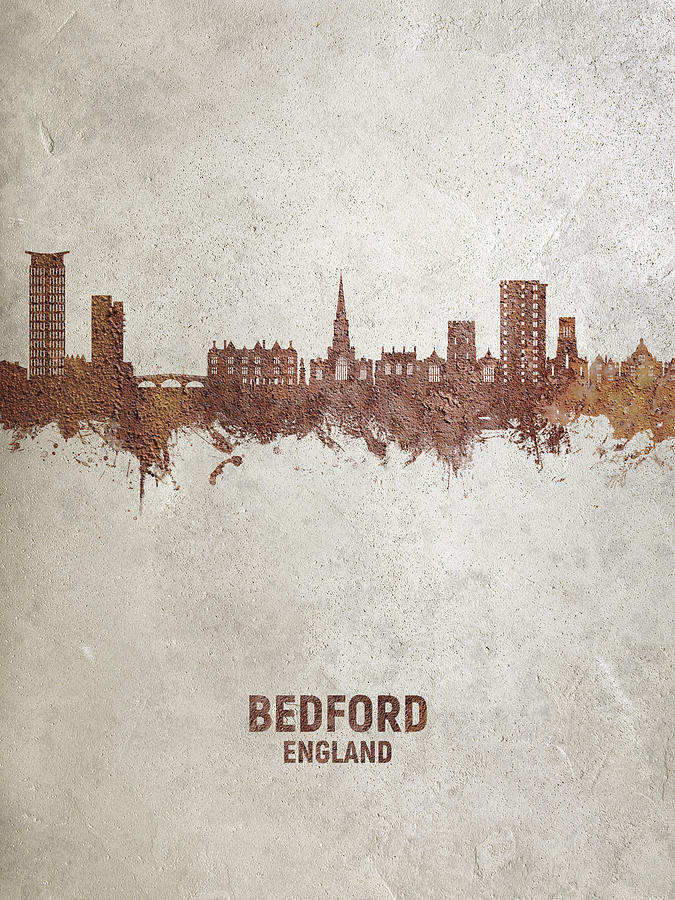 Bedford England Skyline #14 Digital Art by Michael Tompsett