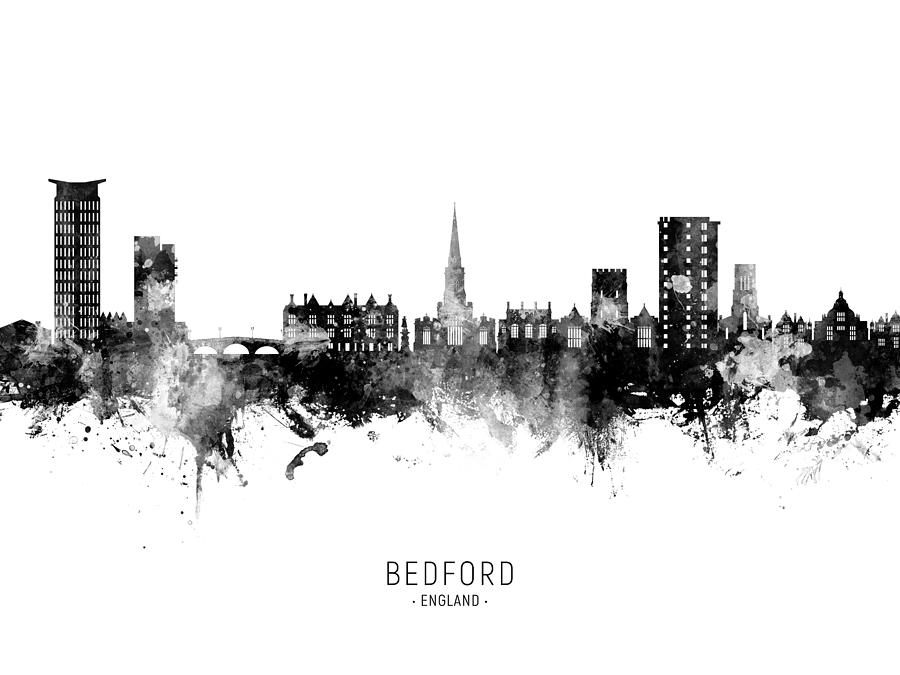Bedford England Skyline #77 Digital Art by Michael Tompsett