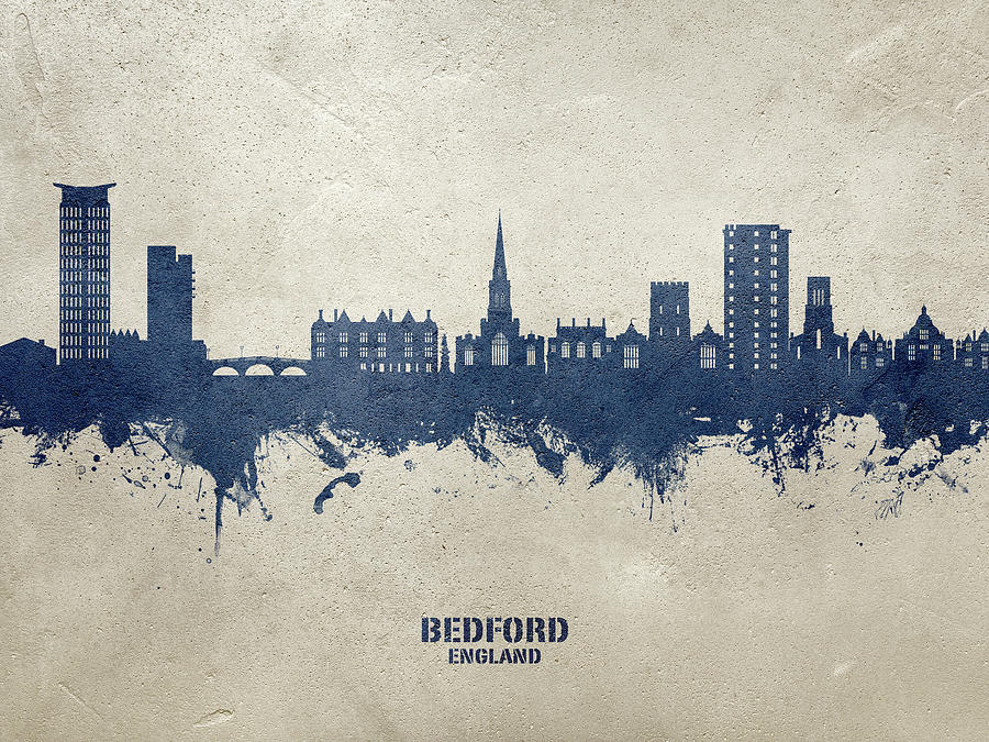 Bedford England Skyline #87 Digital Art by Michael Tompsett