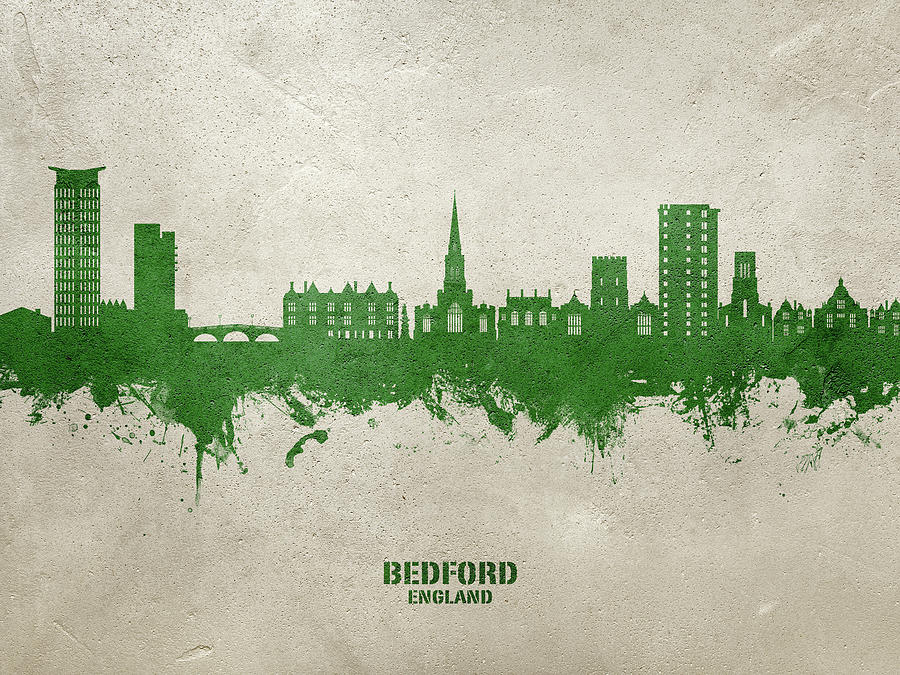 Bedford England Skyline #88 Digital Art by Michael Tompsett
