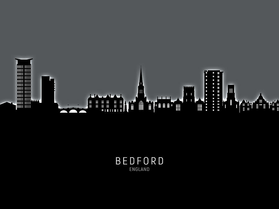 Bedford England Skyline #90 Digital Art by Michael Tompsett