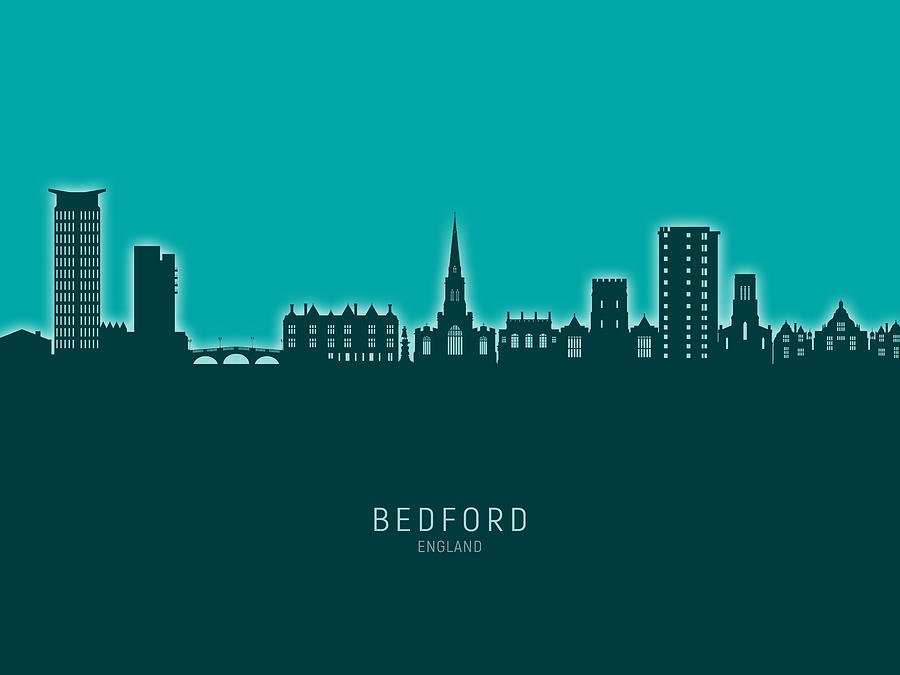 Bedford England Skyline #91 Digital Art by Michael Tompsett