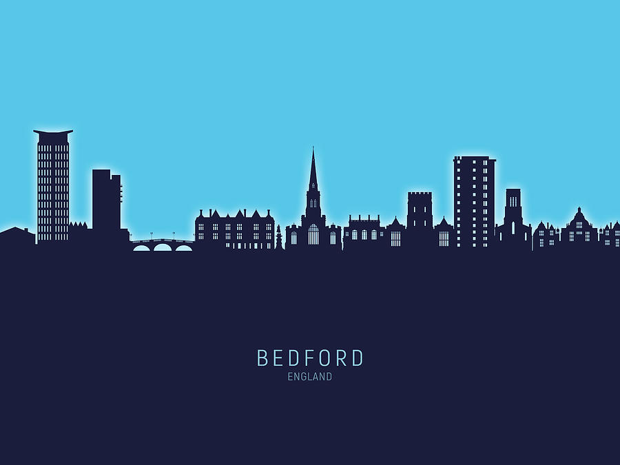 Bedford England Skyline #92 Digital Art by Michael Tompsett