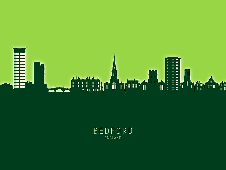 Bedford England Skyline #93 Digital Art by Michael Tompsett