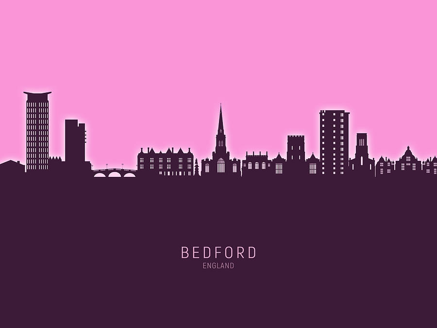 Bedford England Skyline #94 Digital Art by Michael Tompsett