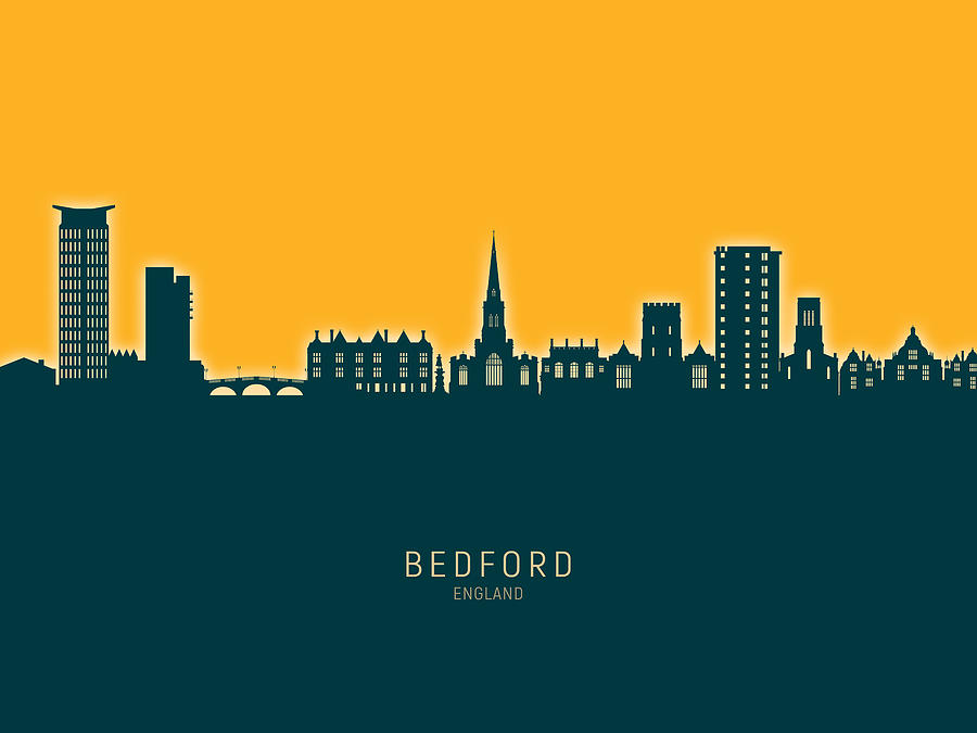 Bedford England Skyline #96 Digital Art by Michael Tompsett