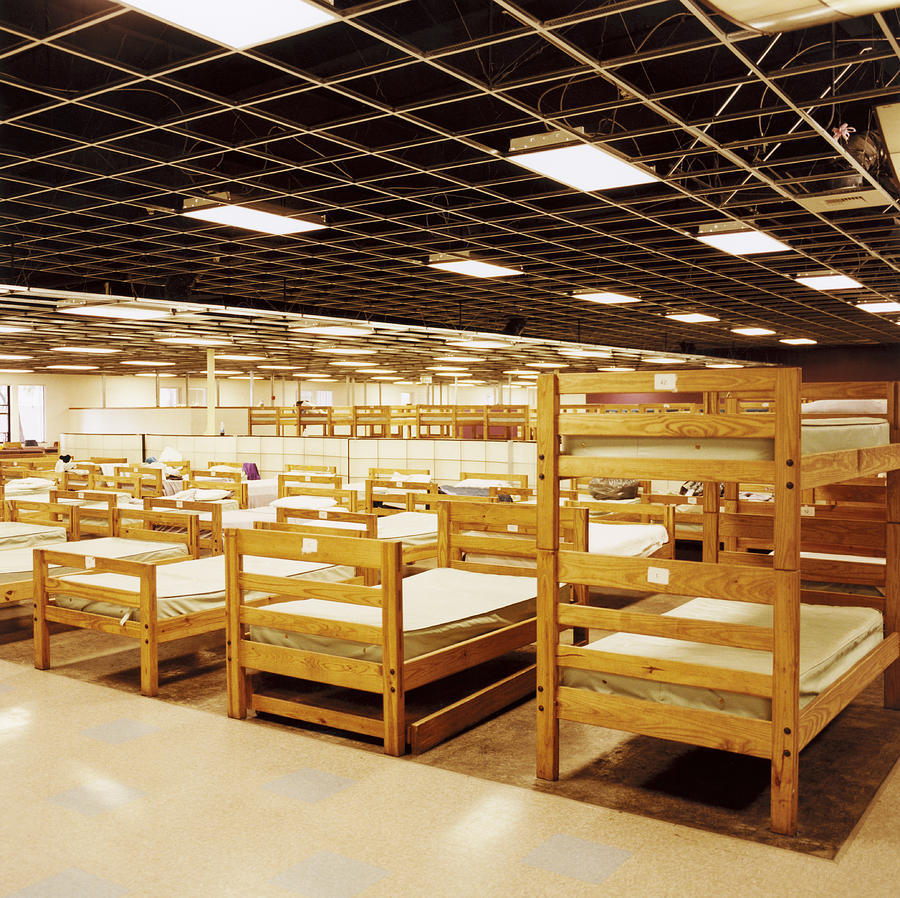 Beds in Homeless Shelter Photograph by Johannes Kroemer